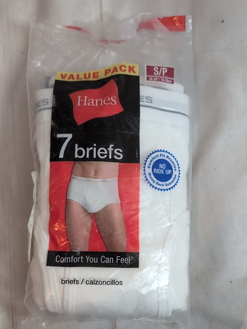 Hanes Men’s White Briefs Size S 28-30 – Lot of 4 – New Unworn Open Package